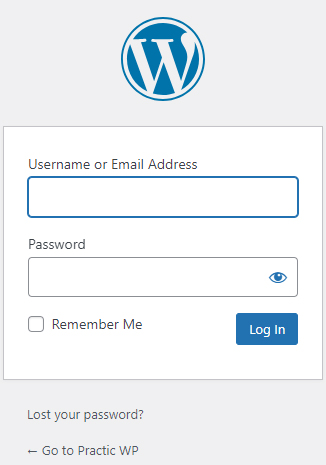 WordPress login page